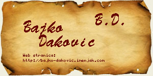 Bajko Daković vizit kartica